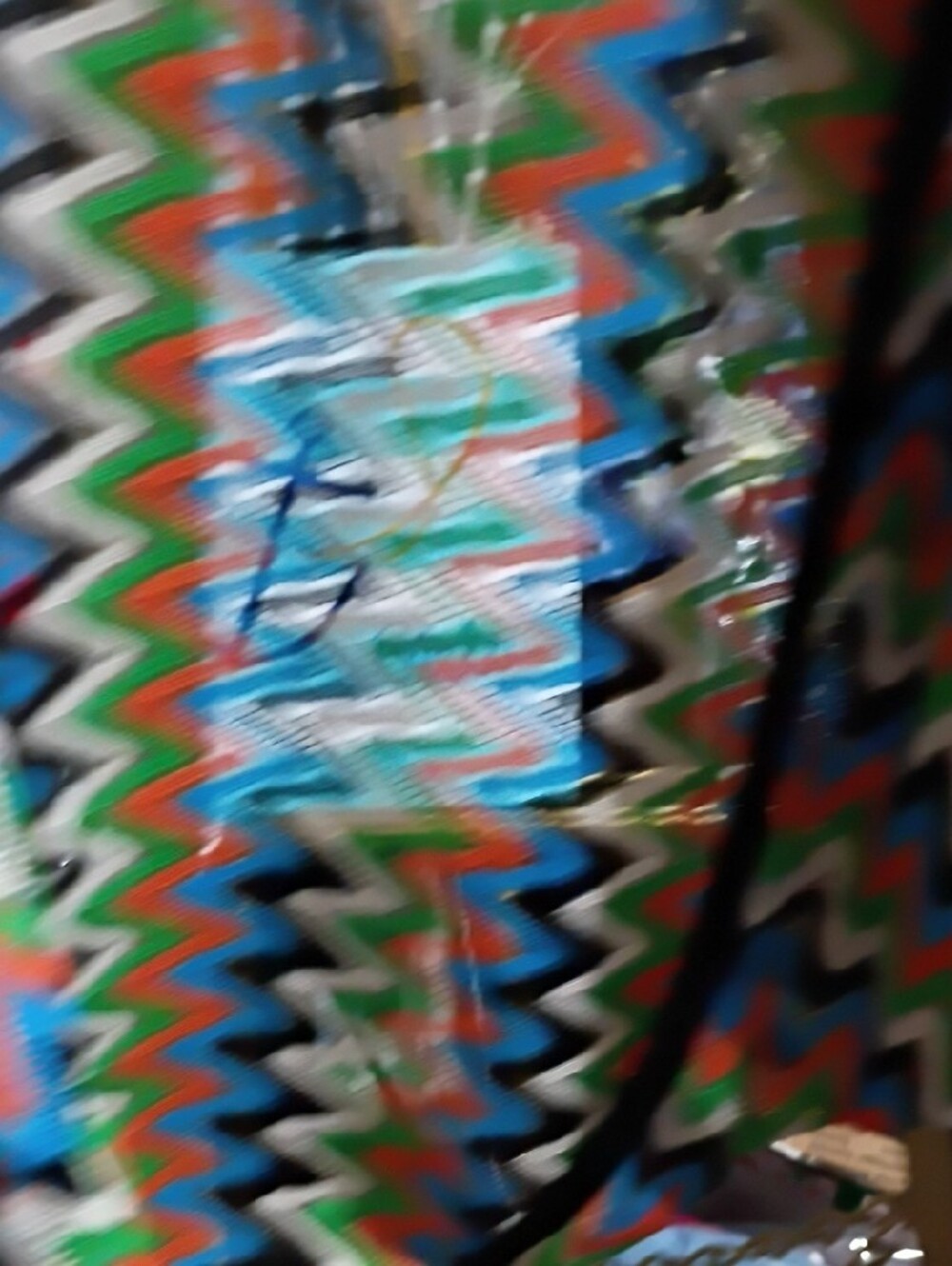 tentree Multicolor Zigzag Open-Front Tunic with Black Trim - Picture 5 of 5